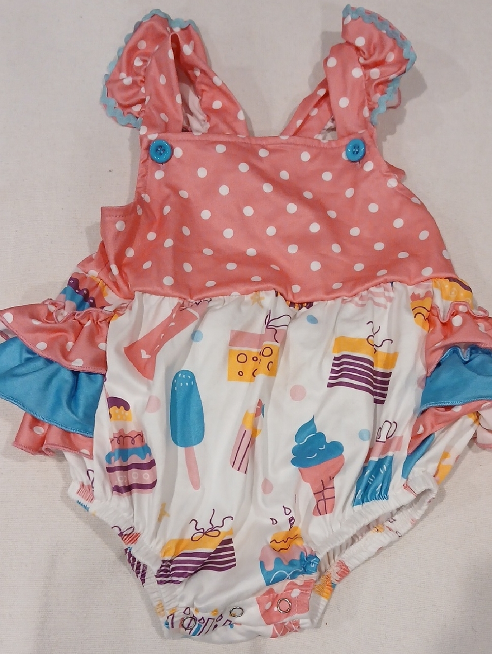 Kids Pink Polka Dot Birthday BUBBLE Romper Dress - Casual
